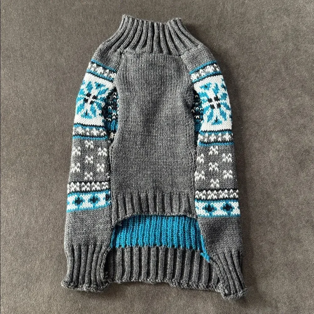 Pet Dog Cat Sweater Favorite Child Gray and Blue Size XS NEW